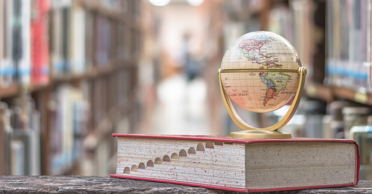 globe in library